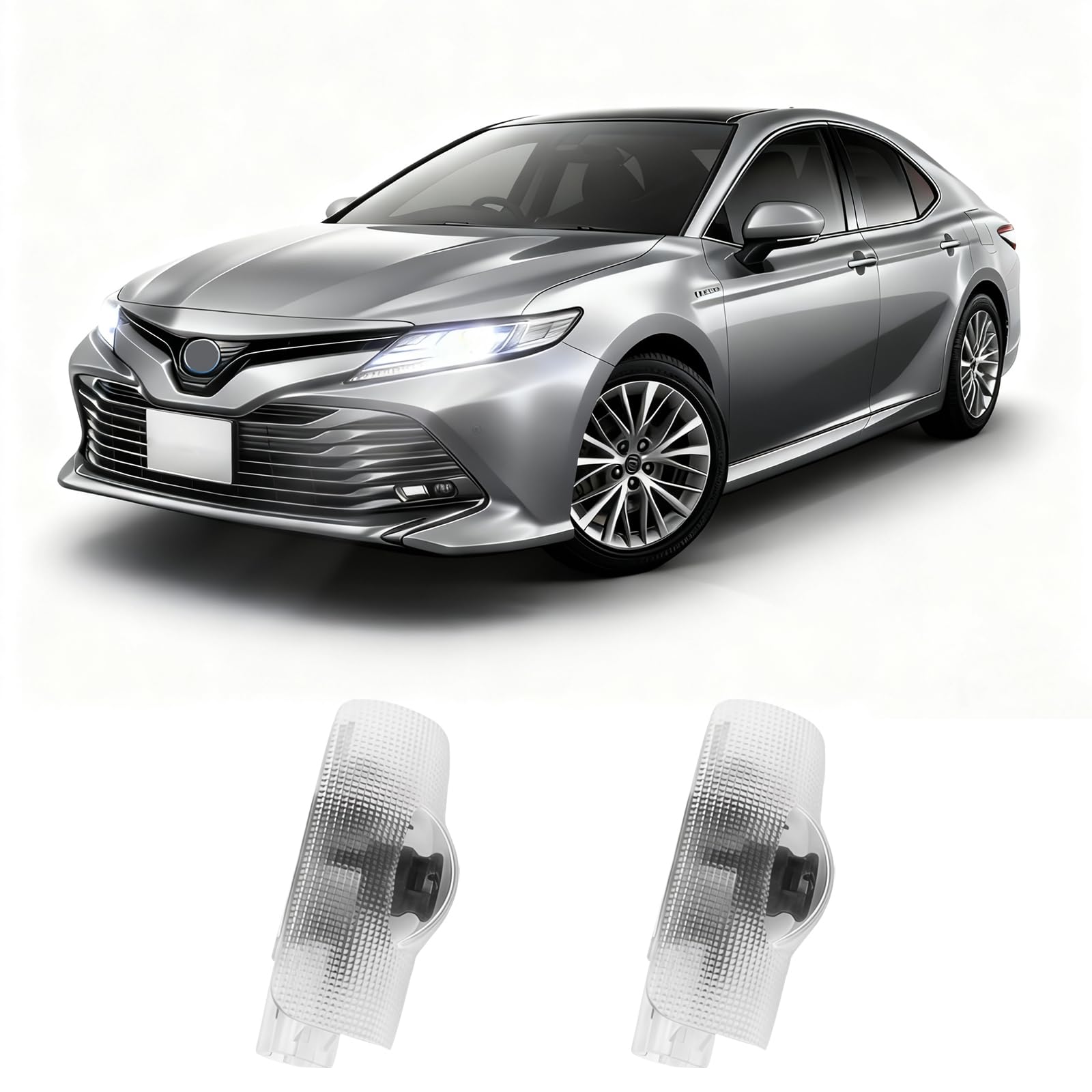 2Pcs Car Door Lights Logo Projector Compatible with Highlander/Camry/4runner/Sienna/Corolla/Tundra/Prius/Venza/Prado/Sequoia/Reiz/Previa/Alphard Model, 3D LED Car Welcome Projector Lights