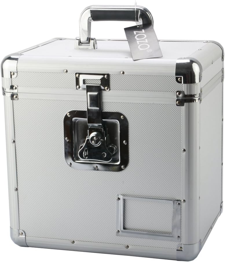 ZAZAⓇ Aluminum Silver Euro Style Album Case Holds 70 Records (LC50Z SILVER)