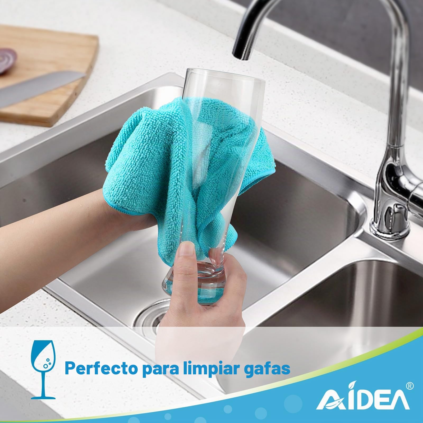 AIDEA Paños de microfibra 100 unidades, paños de microfibra, paños de limpieza de cocina, paños de cocina para casa, coche, moto, ventana, 30 x 30 cm