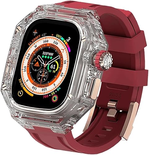 Apple Watch Series9 8 7 6 5 4 SE用バンドカスタム Metal+Silicone Band Strap For Apple Watch Series 9 8 7 6 5 4