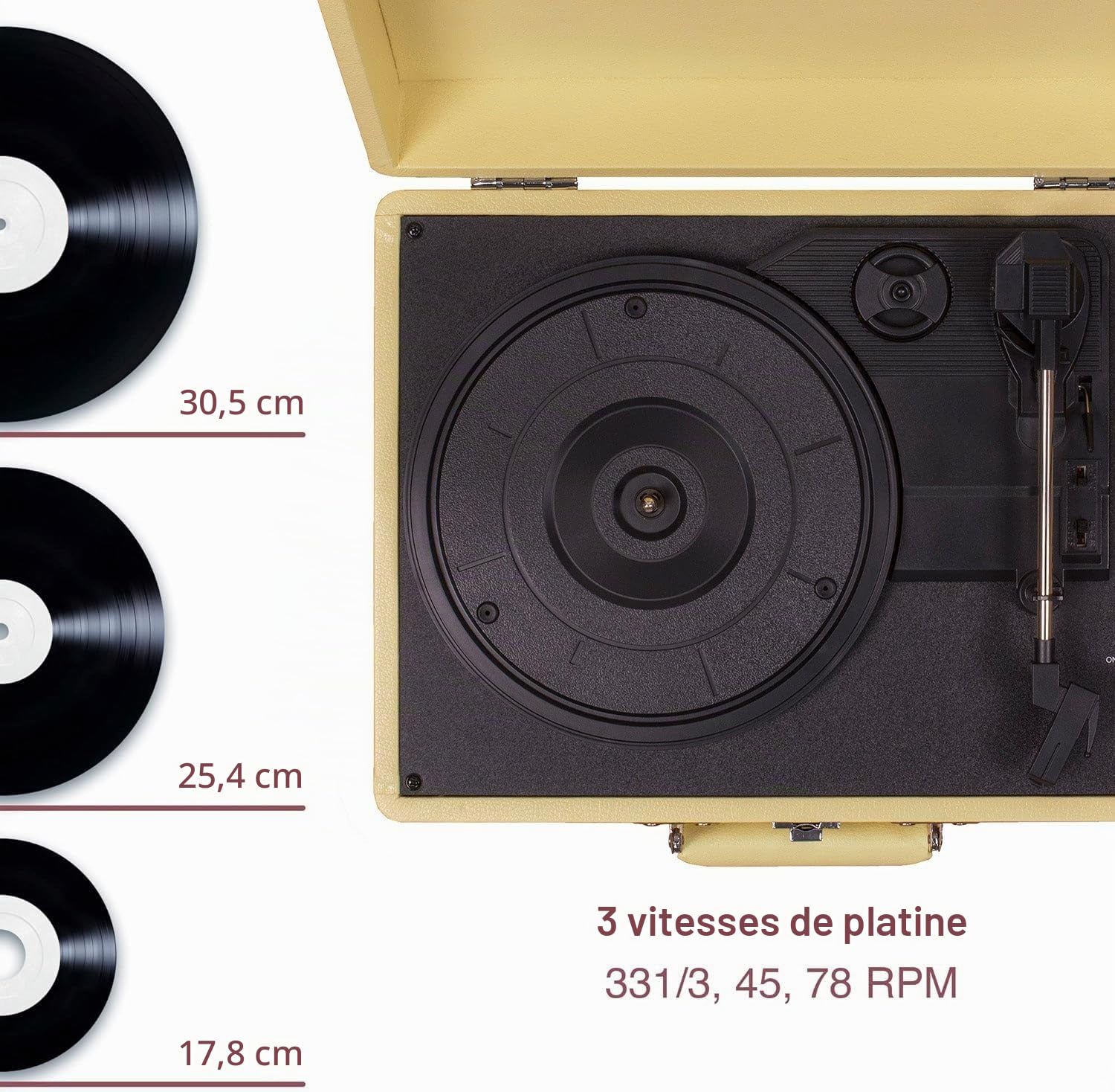Crosley Cruiser Deluxe Platine Vinyle Bluetooth - Tourne Disque Vintage - Fawn
