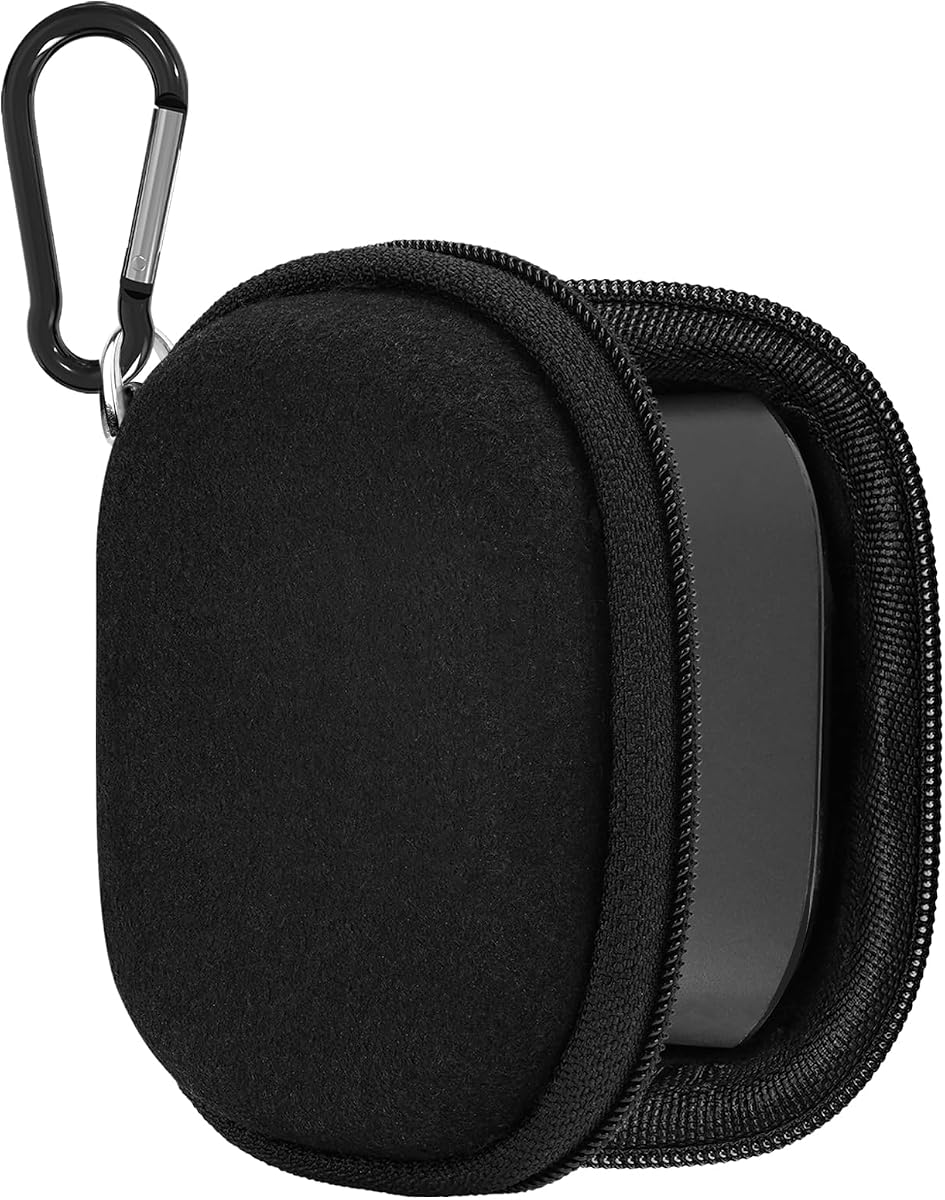 Geekria Shield Earbud Case Compatible with Soundgear Clips, Vibe Beam, Tune Buds, Live Buds 4, Replacement Hard Shell Travel Carrying Bag with Carabiner Clip (Black)