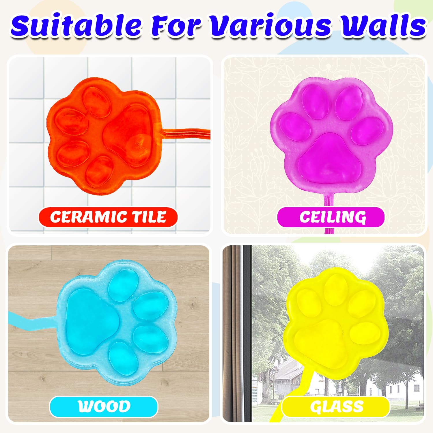 CUHZA 24x Colorato Sticky Hands Giocattoli Per Bambini,manine