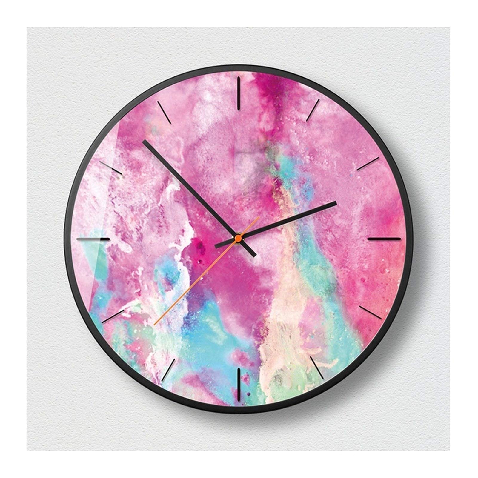 Horloge Murale Noire Pas Tic-Tac et Silencieuse pour Chambre