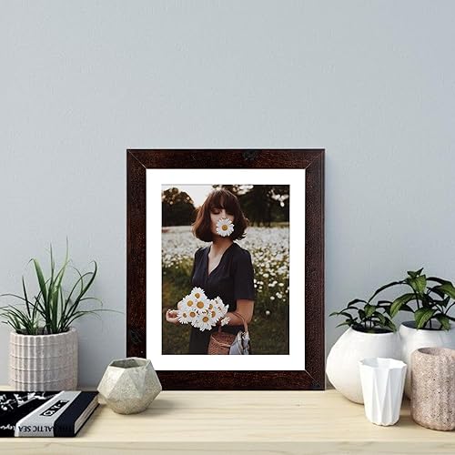 Vista 41 de Capcillin Juego de 2 portarretratos de 11 x 17 pulgadas, patrón de madera, color marrón rústico, para montaje en pared, plexiglás, ideal