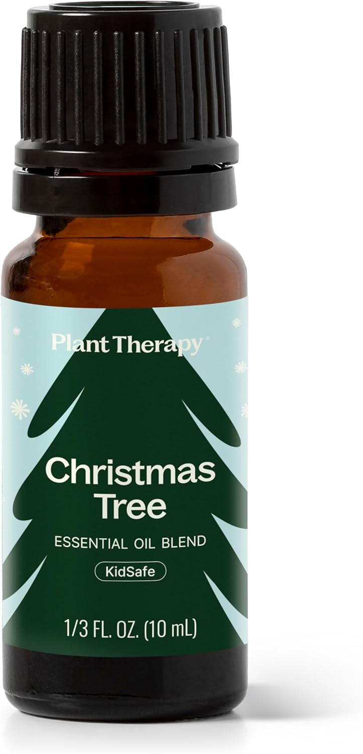 Plant Therapy Christmas Tree Holiday Essential Oil Blend 10 mL (1/3 oz) Crisp & Refreshing, Traditional Holiday Scent, Supports a Healthy Respiratory System