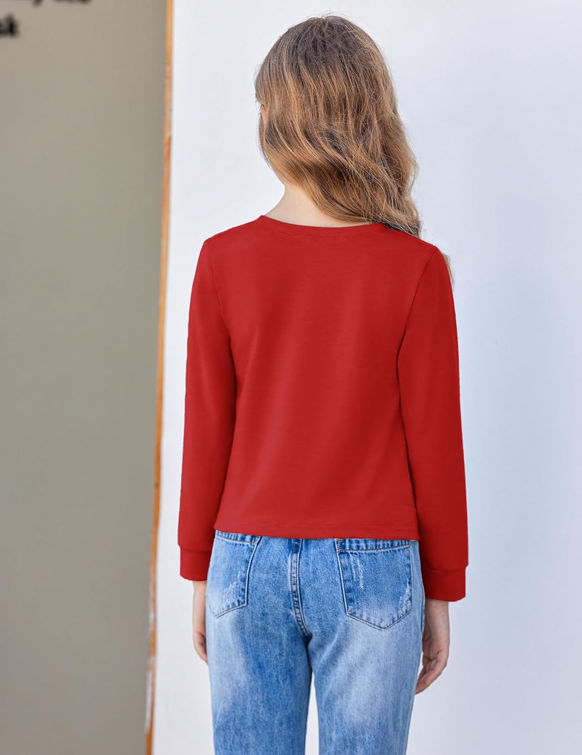 Arshiner Girls Casual Twist Front Lightweight Sweatshirt Tie Dye Printed Long Sleeve Crop Tops Pullover - Image 4