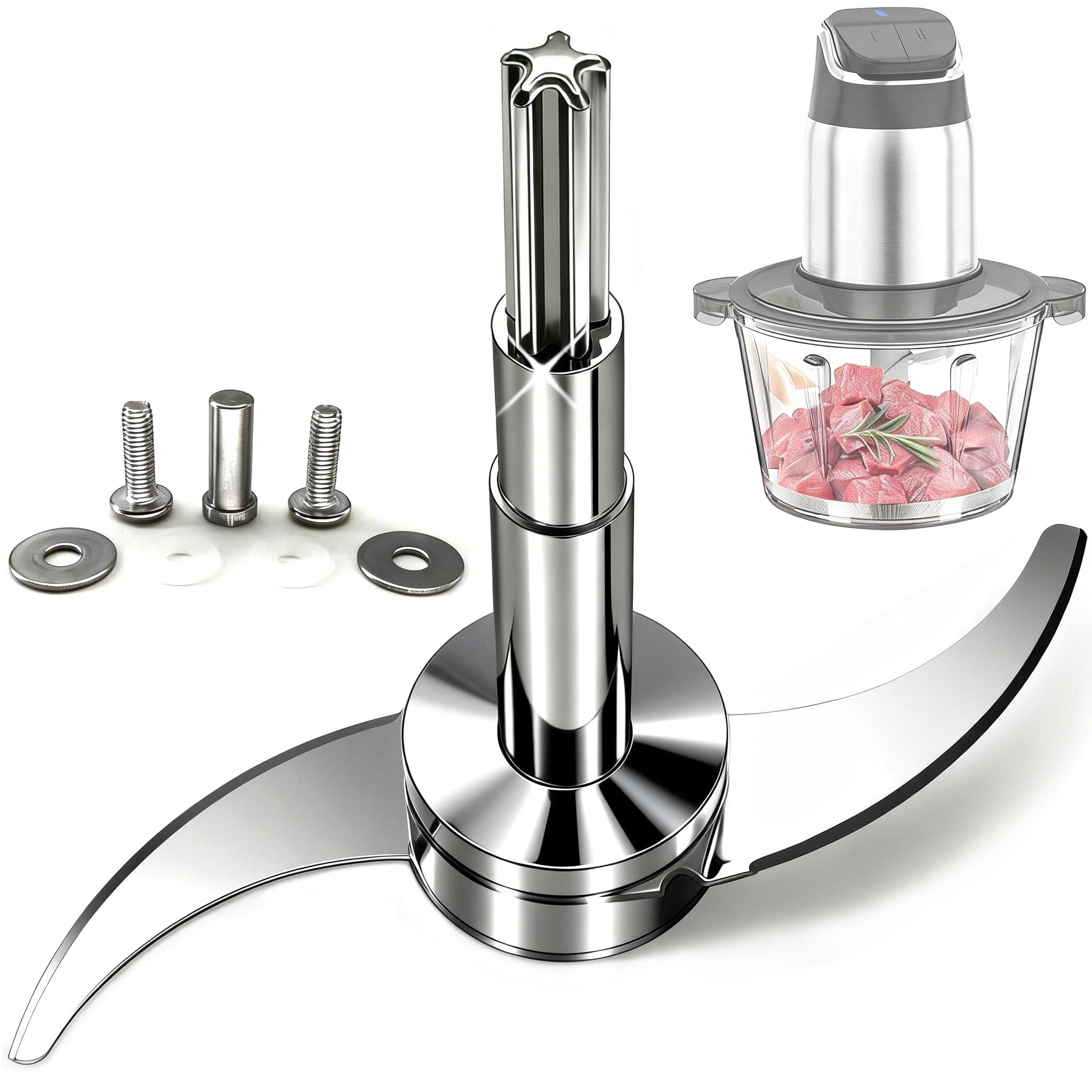 Photo 1 of **BLADE ONLY**All Stainless Steel Chopping Blade, Plastic-Free & Self-Adjustable Height Chopper Compatible with Ganiza, BUMET, SPZTJK, Syvio, Homeasy and More 8 Cup/2L Food Processors, Safer Baby Food Making