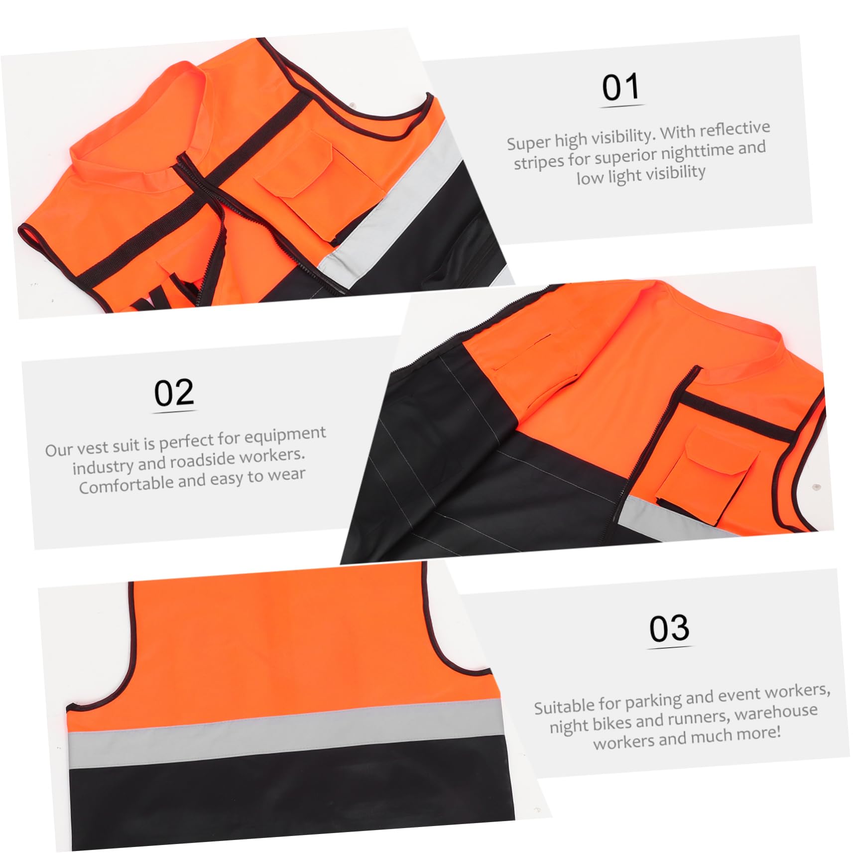 10 Pièces gilet réfléchissant Running Vest Black Sécurité visible élevée Bleu réfléchissant protecteur néon pour courir gilet de cyclisme de nuit Sécurité des gilets tissu en nylon