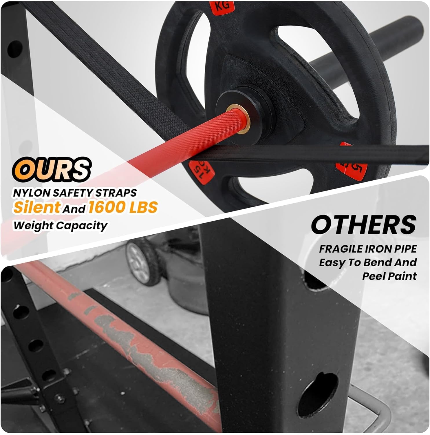 Power Cage with LAT Pulldown, 1600LBS Multi-Functional Home Gym Squat Rack with Cable Pulley System, Dip Bars & Landmine Attachment