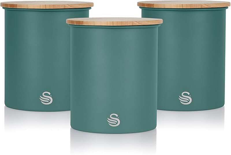 Amazon.co.uk sage green tea coffee sugar canisters