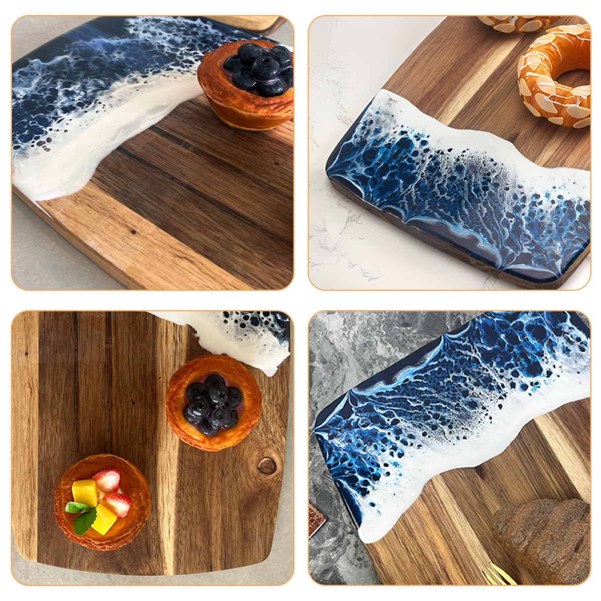 Toyvian Tagliere in Legno Resina Grande per Cucina Tagliere per Carne e Verdure Resistente per Piano di Lavoro Domestico e Uso Ristorazione