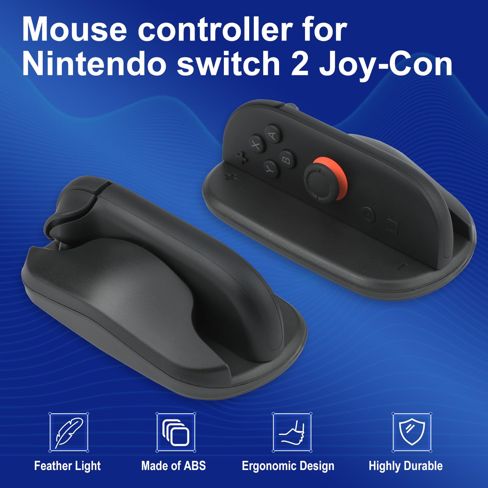 Baomaeyea 2 supporti per mouse per controller da gioco Nintndos Switch 2, custodia per controller da gioco per Switch 2 Joy-Con, antiscivolo, per controller sinistro e destro, accessori (nero)