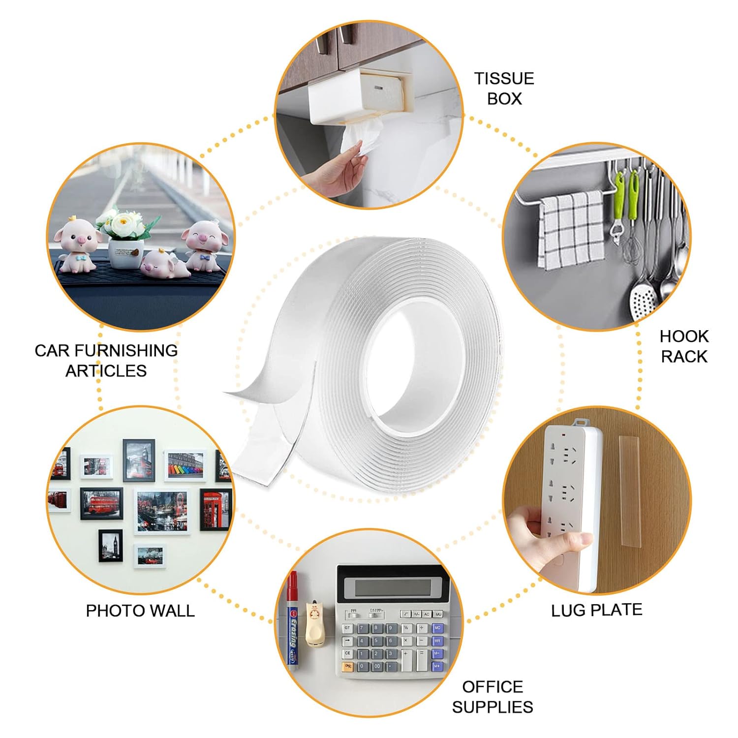 Labelebal Double Sided Tape Heavy Duty, 16.5FT Double Sided Mounting Tape, Reusable Strong Sticky Adhesive Tape for Walls Removable Waterproof (Pack of 1) : Office Products