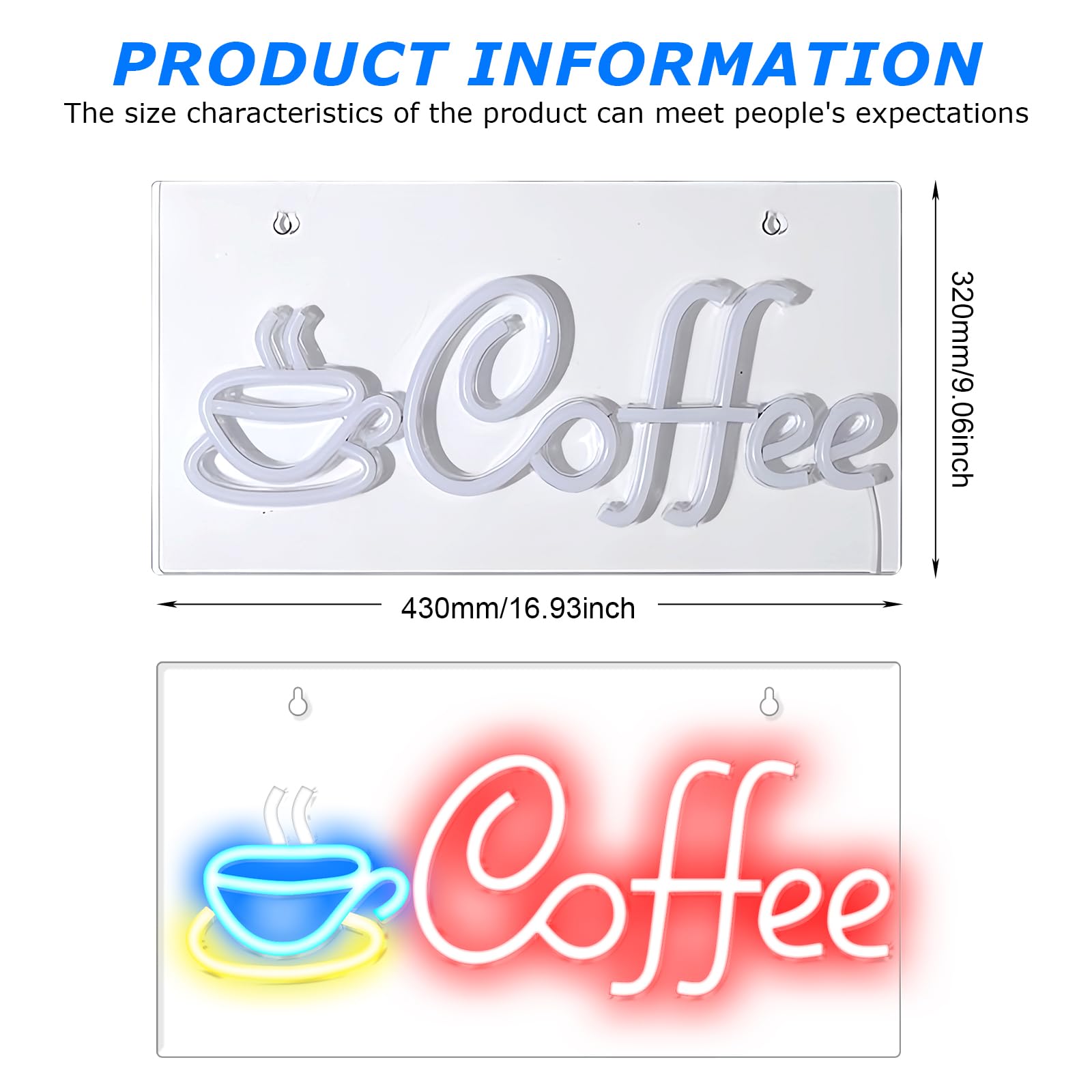Insegna Al Neon a Forma Di Caffè a LED: Insegne Al Neon Del Caffè, Targa Al Neons Da Caffès, Alimentata Tramite USB Coffee Neons Sign per Caffès, Feste, Cartello