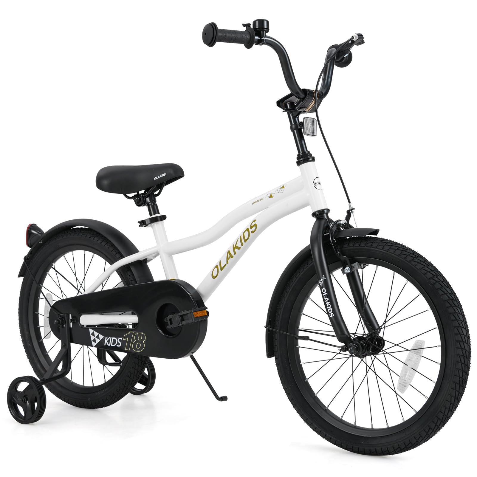 Olakids Kids Bike, 12 14 16 18 Inch Toddlers Bicycle with Training Wheels Adjustable Seat and Handlebar, Handbrake and Coaster Brake for Boys Girls