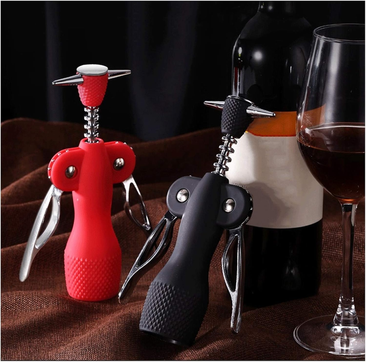 Wine Opener Manual Wine Corkscrew, Multifunctional Wine Corkscrew, Portable Wine Corkscrew, Household Wing-Shaped Wine Corkscrew Wine Bottle Opener (Color : A) (B)