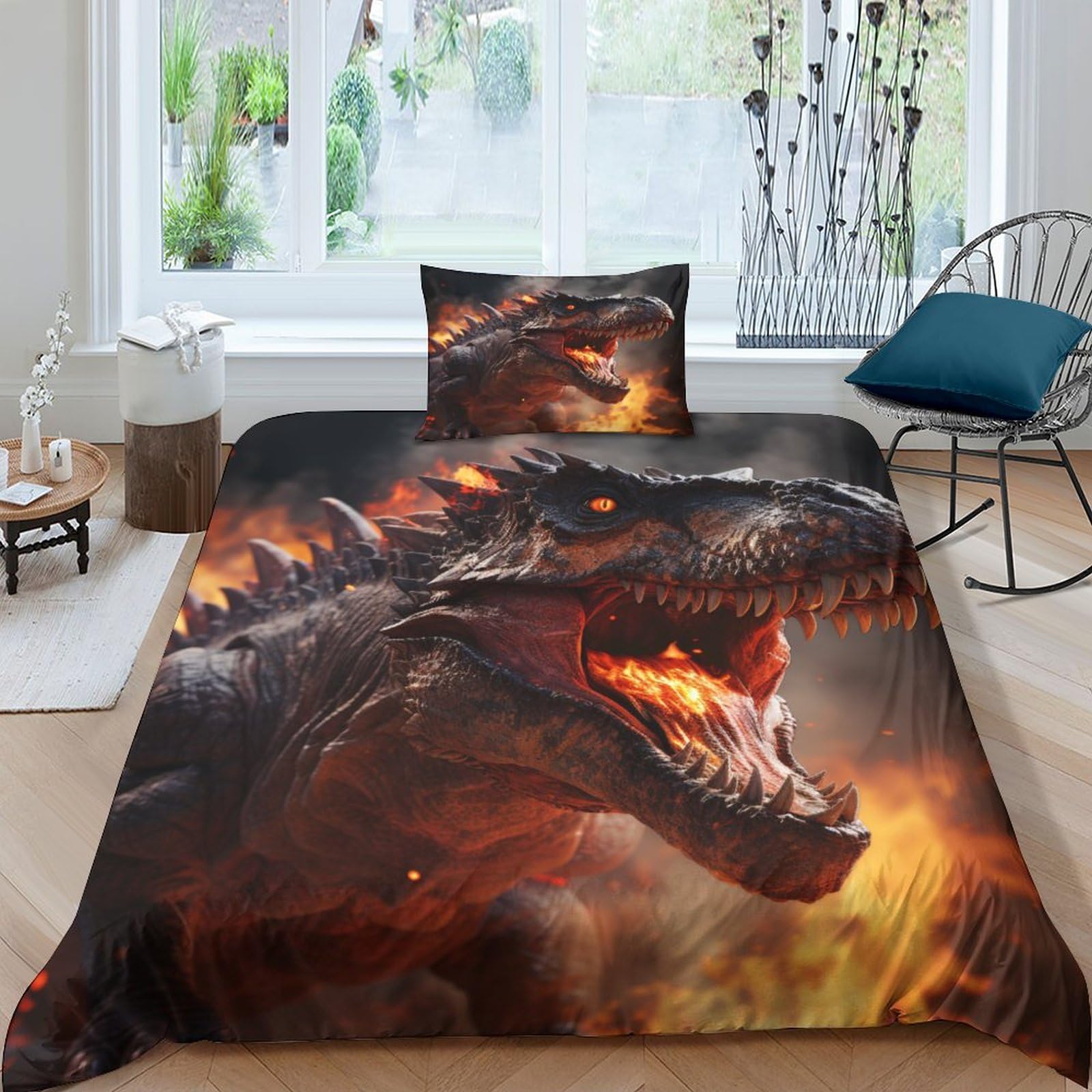 Housse de couette dinosaure microfibre IOFEER : fini le linge rêche qui se décolore