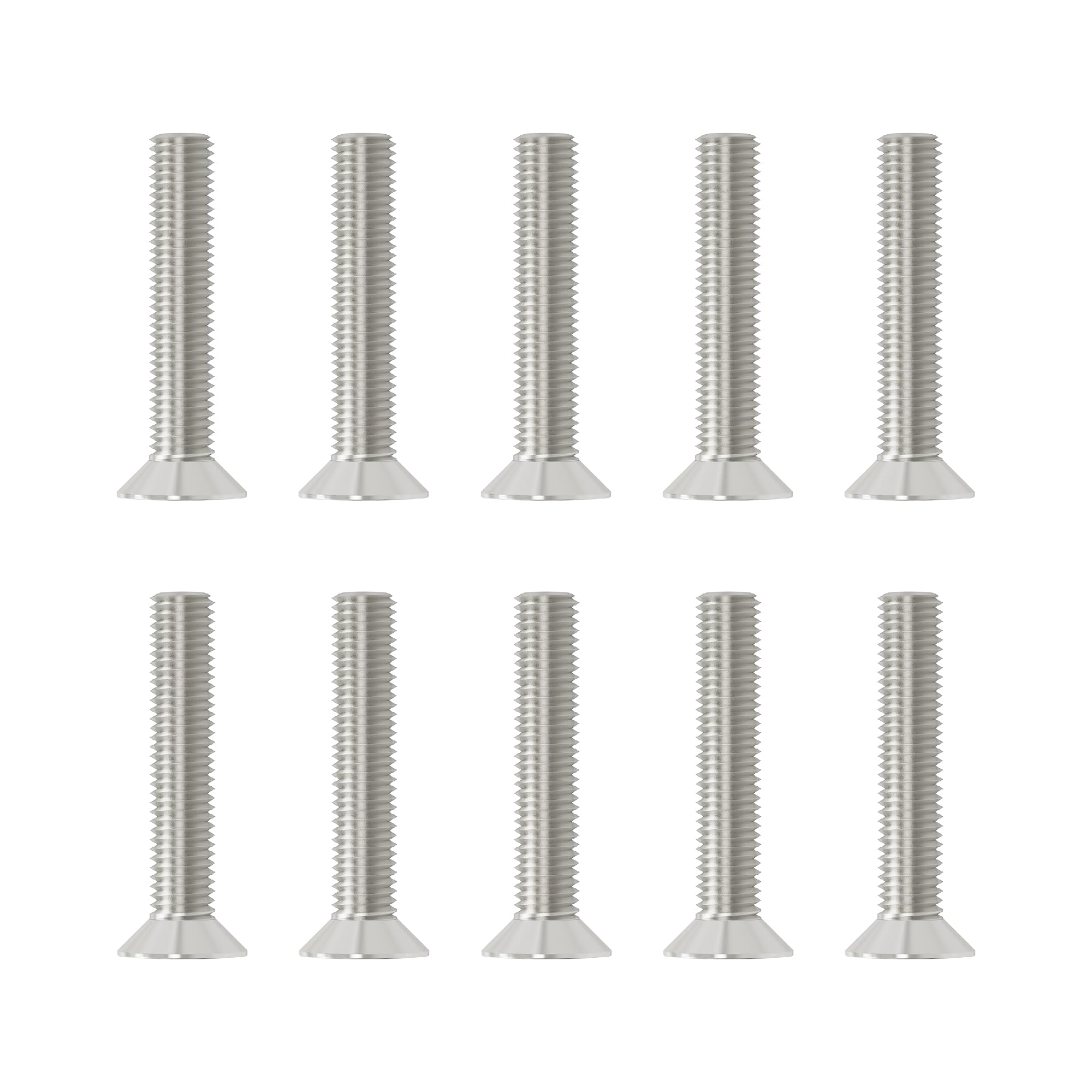 Skweawert 10 Pcs M6x30mm Flat Head Socket Cap Screws,Allen Hex Drive Type, 304 Stainless Steel countersunk Bolt, Full Threaded