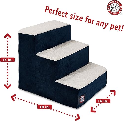 Miniatura 2 de Majestic Pet Escaleras portátiles para mascotas  Sensación suave de espuma Sherpa  Escalones para perros y gatos  Rampa para perros y gatos