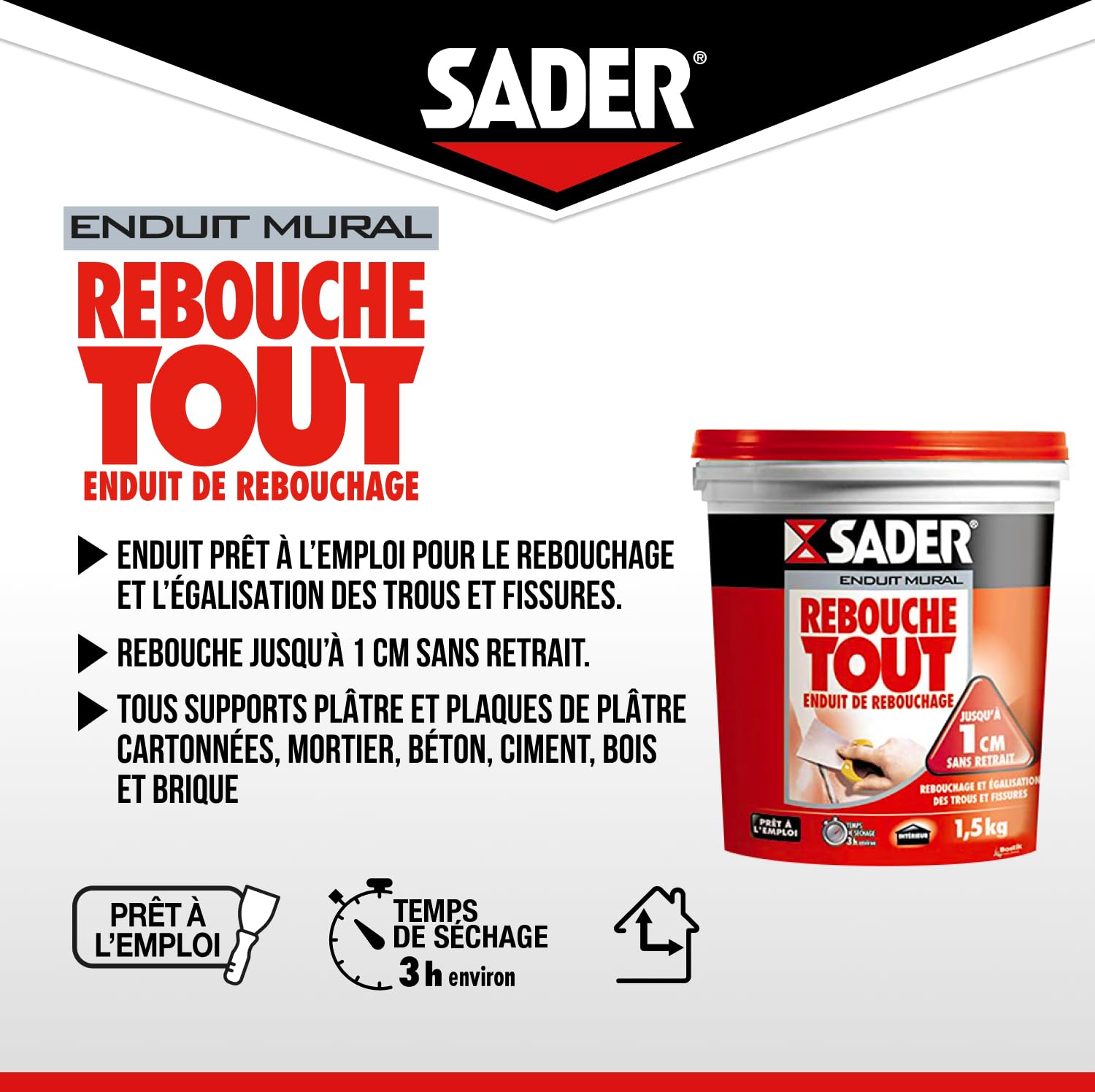Sader - Stucco di stucco per pasta da 1,5 kg, il pacchetto può variare