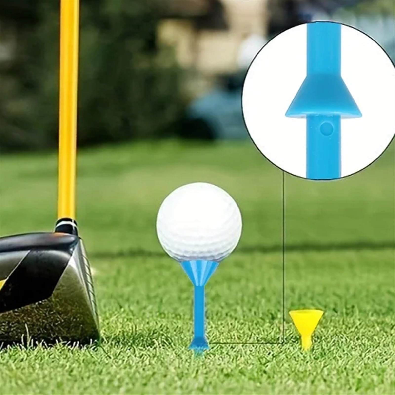 Golf Tees 100 Piezas de Tees de Golf de plástico, Tees de Copa Larga, Tees de Golf de plástico, Tees de Pelota de Entrenamiento de Golf, Color Aleatorio para CéSped Exterior