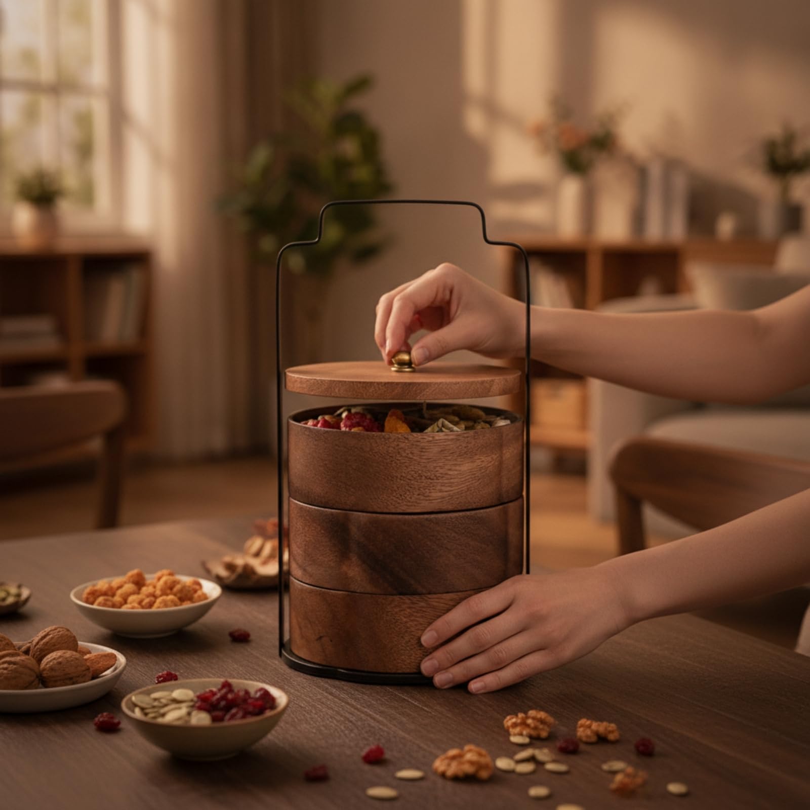 Boîte à Collation avec Cvercle Sûr, Carré