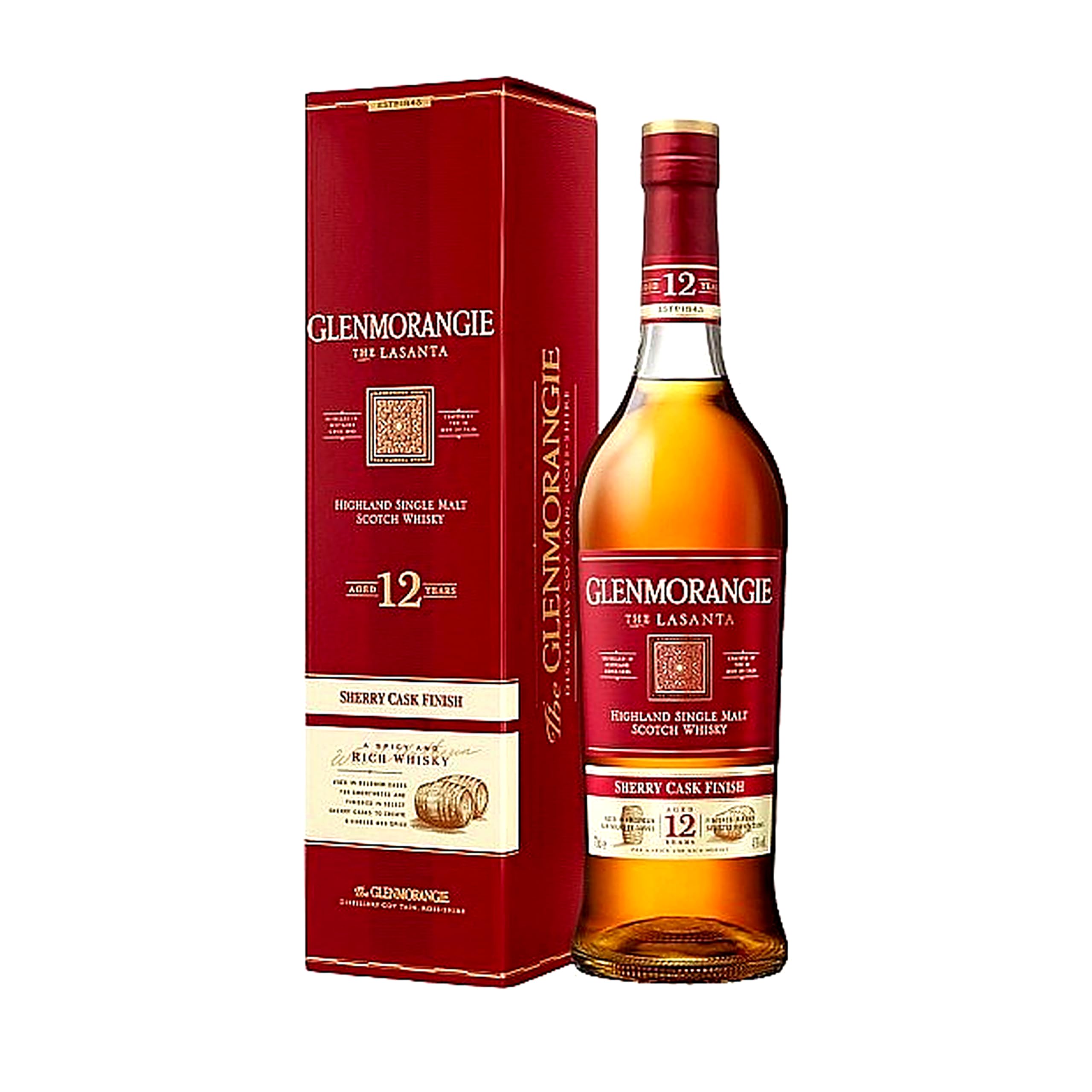 Glenmorangie The Lasanta 12 Years Old con Estuche destilado premium selección gourmet – 1 Botella x 70 cl