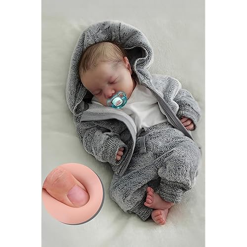 BABESIDE Lifelike Reborn Baby Dolls Silicone Full Body Boys - 17-Inch Real Baby Feeling Realistic-Newborn Baby Doll Full Body Vinyl Real Life Baby Dolls with Toy & Gift Box for Kids