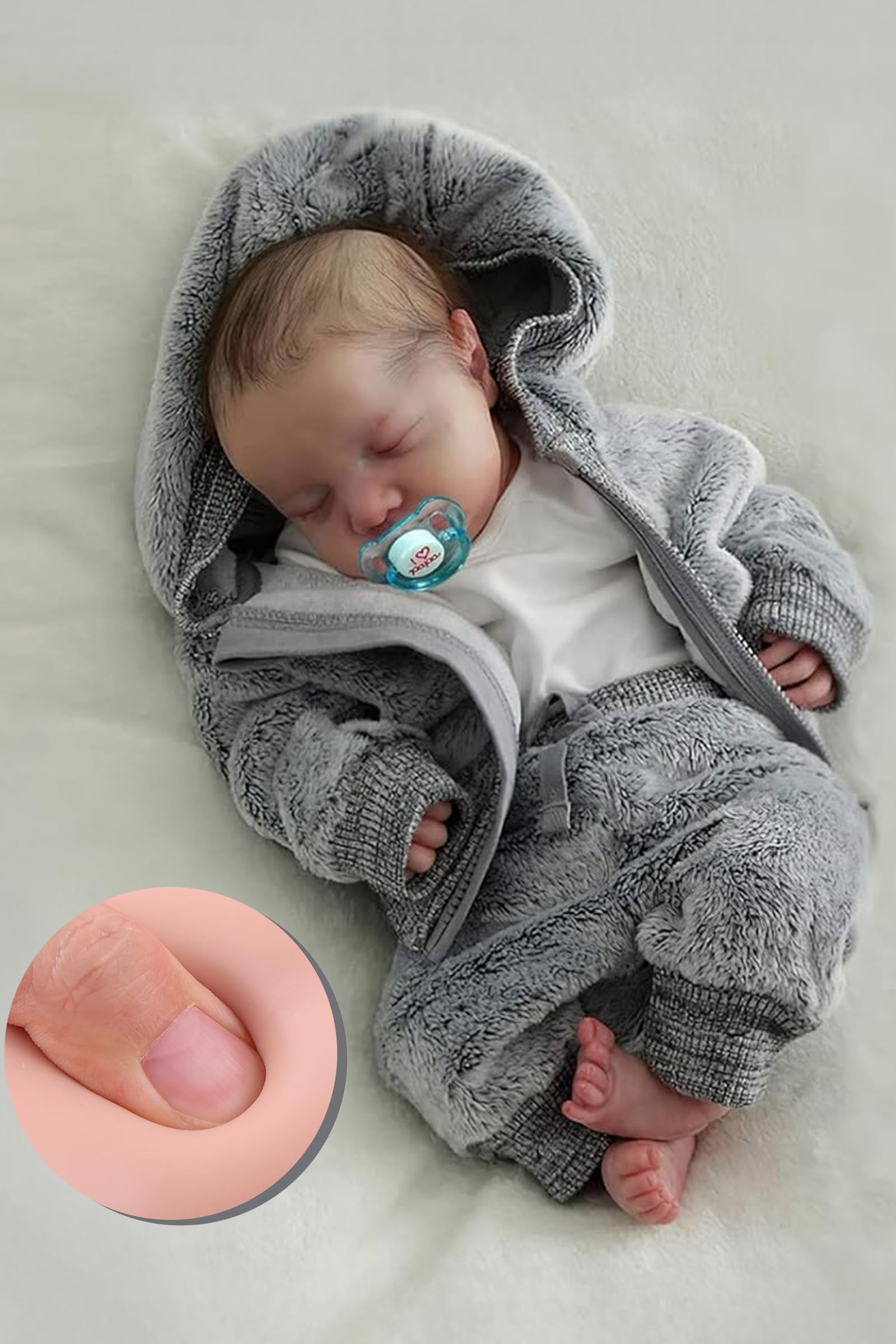 BABESIDE Lifelike Reborn Baby Dolls Silicone Full Body Boys - 17-Inch Real Baby Feeling Realistic-Newborn Baby Doll Full Body Vinyl Real Life Baby Dolls with Toy & Gift Box for Kids