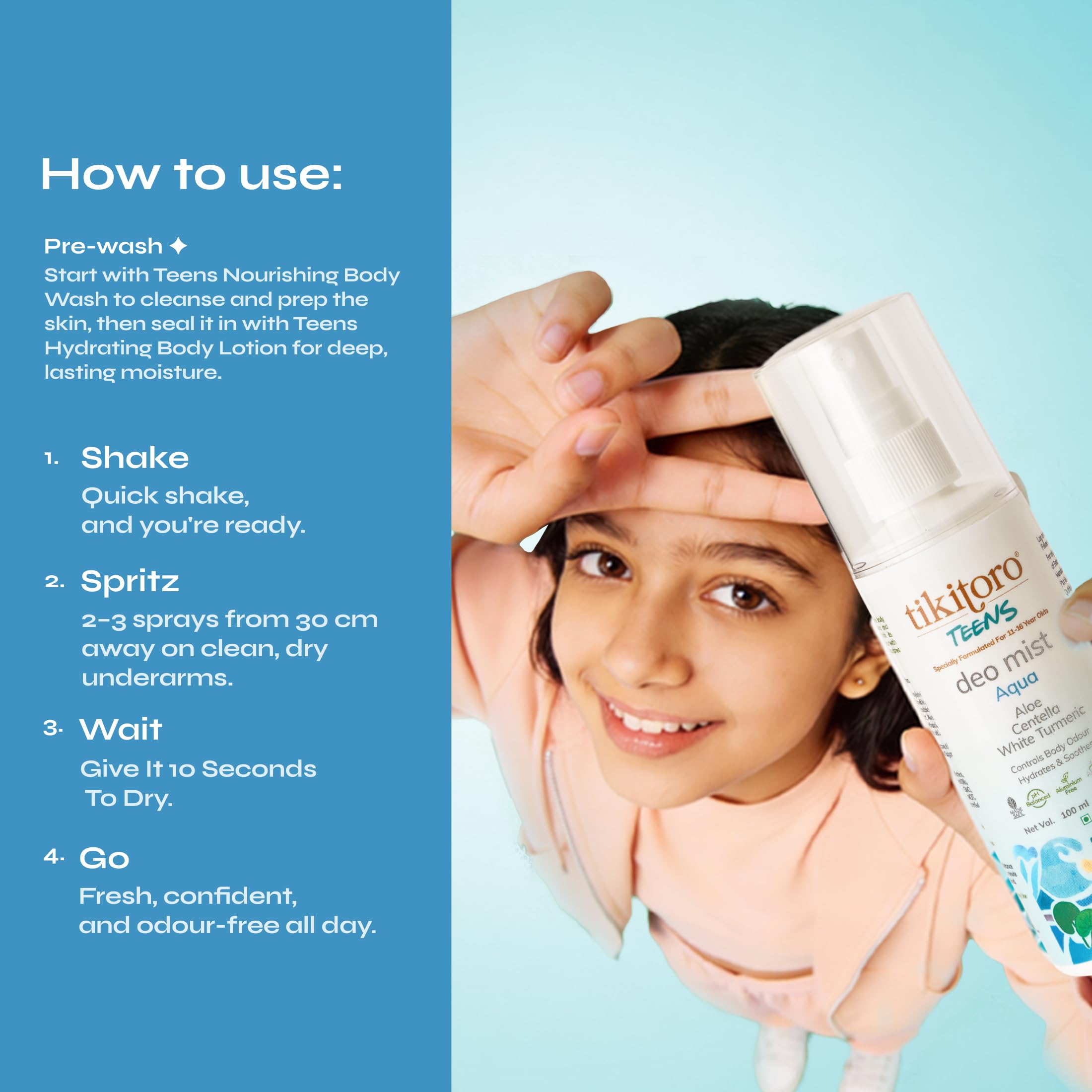 Tikitoro Teens Deo Mist - 8hr Freshness -8