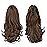SOFEIYAN 13 Ponytail Extension Long Curly Ponytail Clip in Claw Hair Extension Natural Looking Synthetic Hairpiece for Women, Medium Brown/Light Auburn Mixed