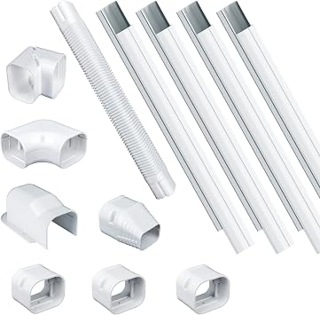 3" W 15Ft L Mini Split Line Set Cover Kit, Decorative PVC Tubing Cover for Ductless Mini Split AC,Heat Pumps Systems,Air Conditioner Lineset Cover,Mini Split Accessories