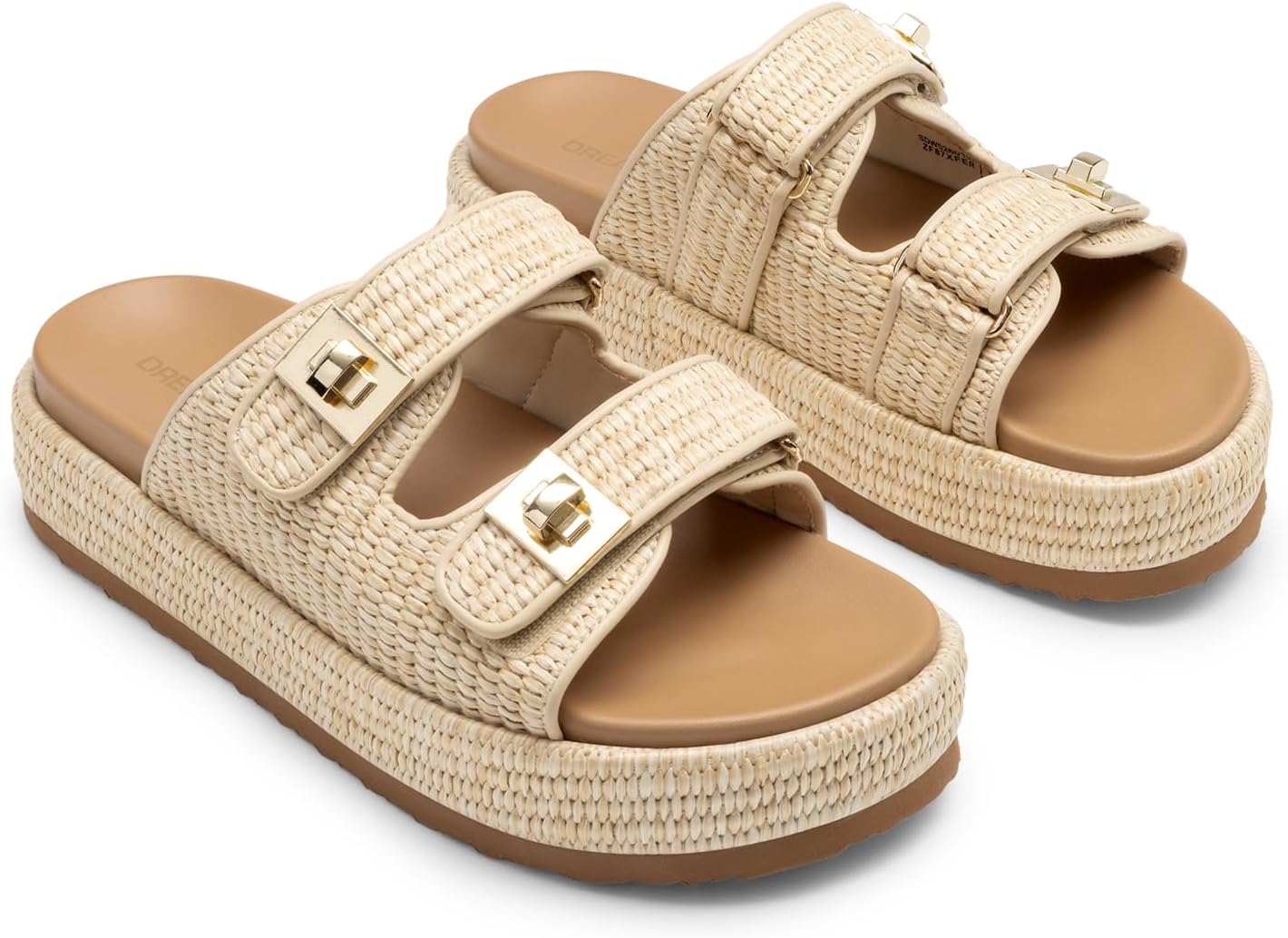 DREAM PAIRS Platform Sandals Women Raffia Espadrilles Summer Comfortable Wedge Sandals Beach Vacation Adjustable Buckle Cute Slide Sandals - Image 8