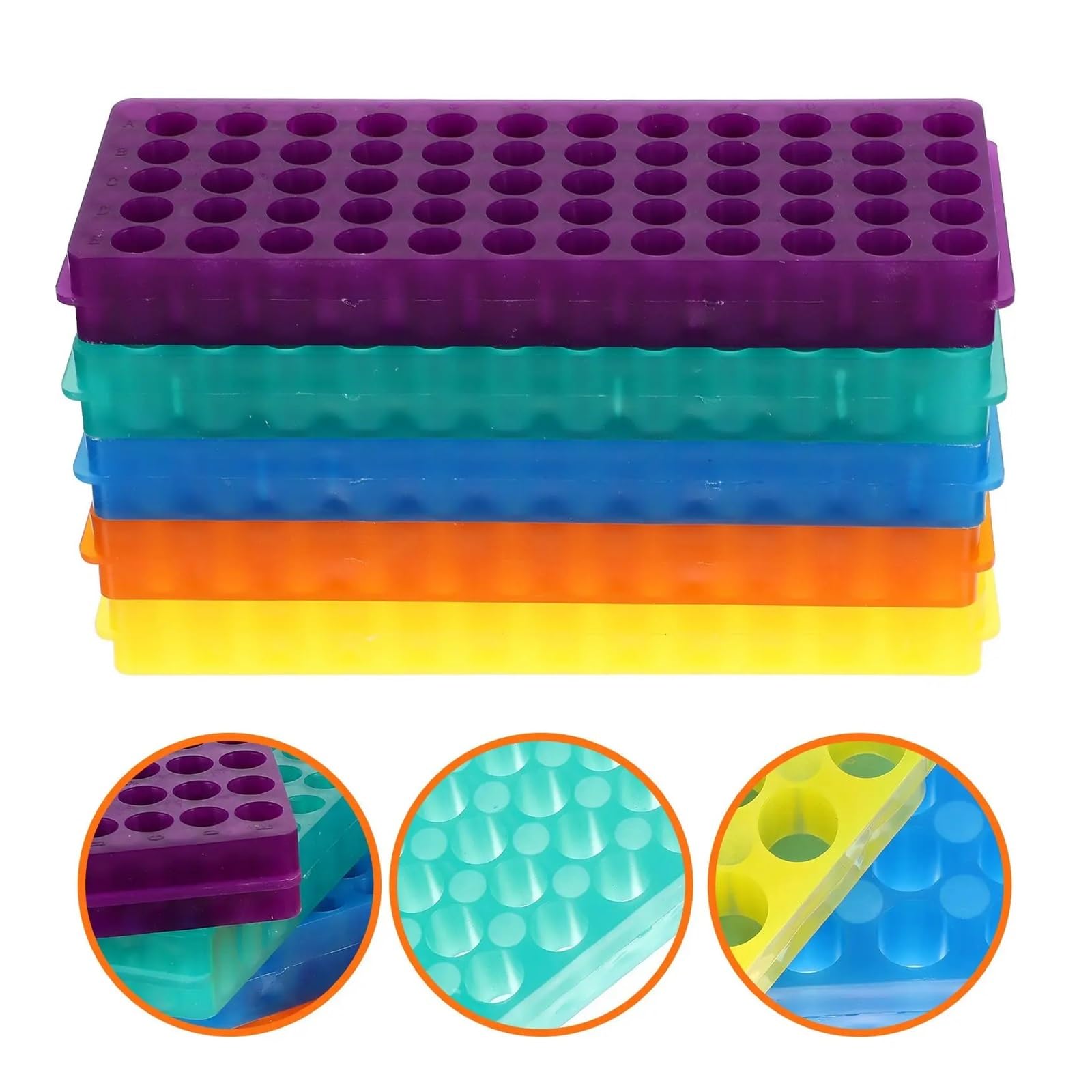 MENGKE 5 supporti for provette da centrifuga, in plastica, da 50 ml, for laboratorio, trasparenti, for base conica