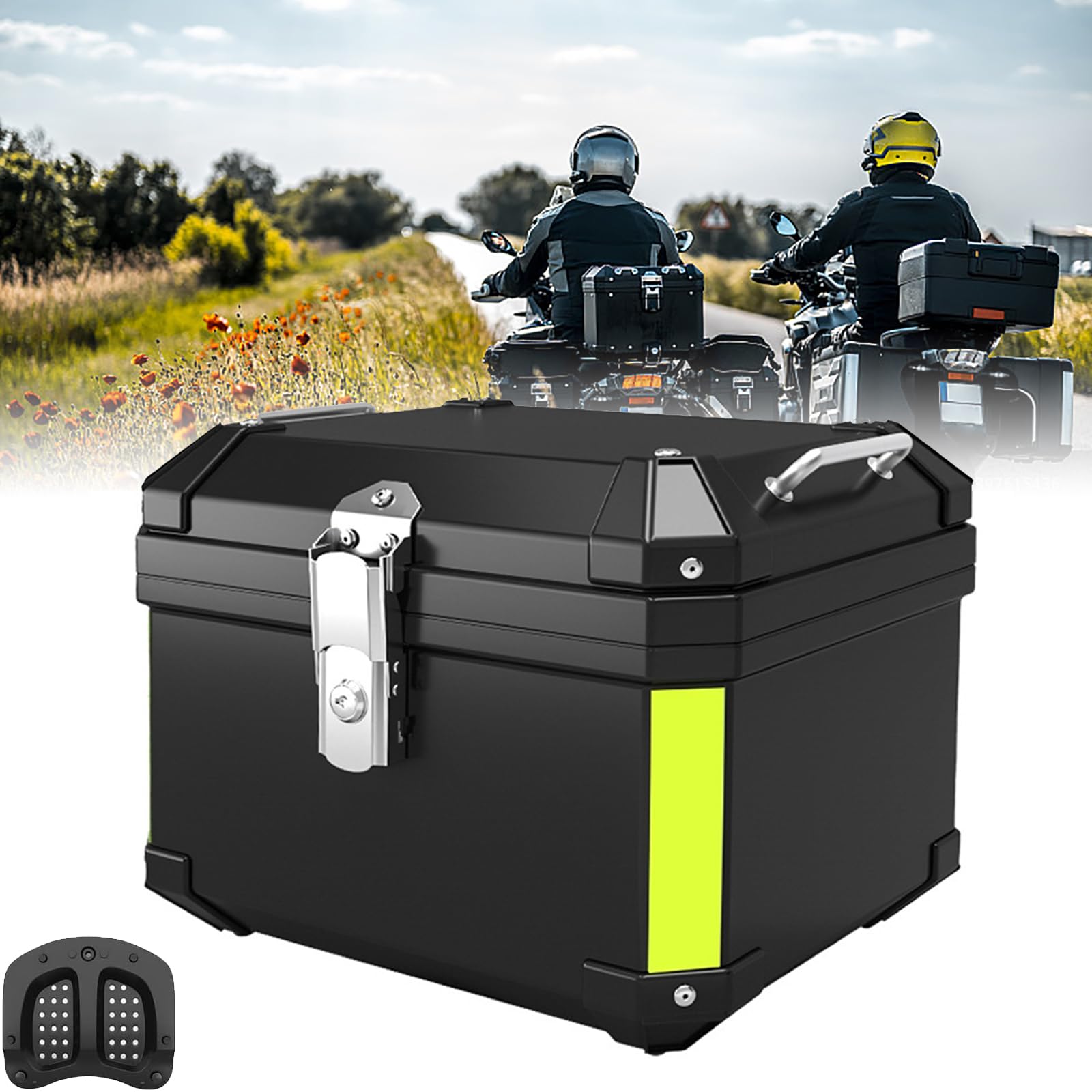 Walizka motocyklowa, Walizka motocyklowa Walizka motocyklowa Wodoodporna tylna walizka motocyklowa 45L 57L Uniwersalny Motocykl Walizka Motocyklowa Bagażnik 57L Czarny