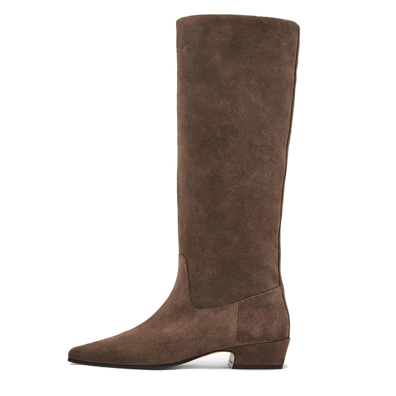 Womens Knee High Boots Chunky Block Low Heel Square Toe Long Boots Fashion Comfortable Pull On Tall Boots