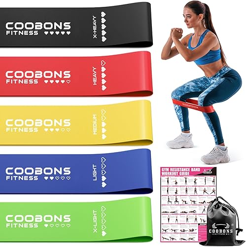 Resistance Bands for Working Out Women  Men Exercise Bands Set with Carry Bag Instruction Guide for Whole-Body Fitness Booty Leg Arm Stretching