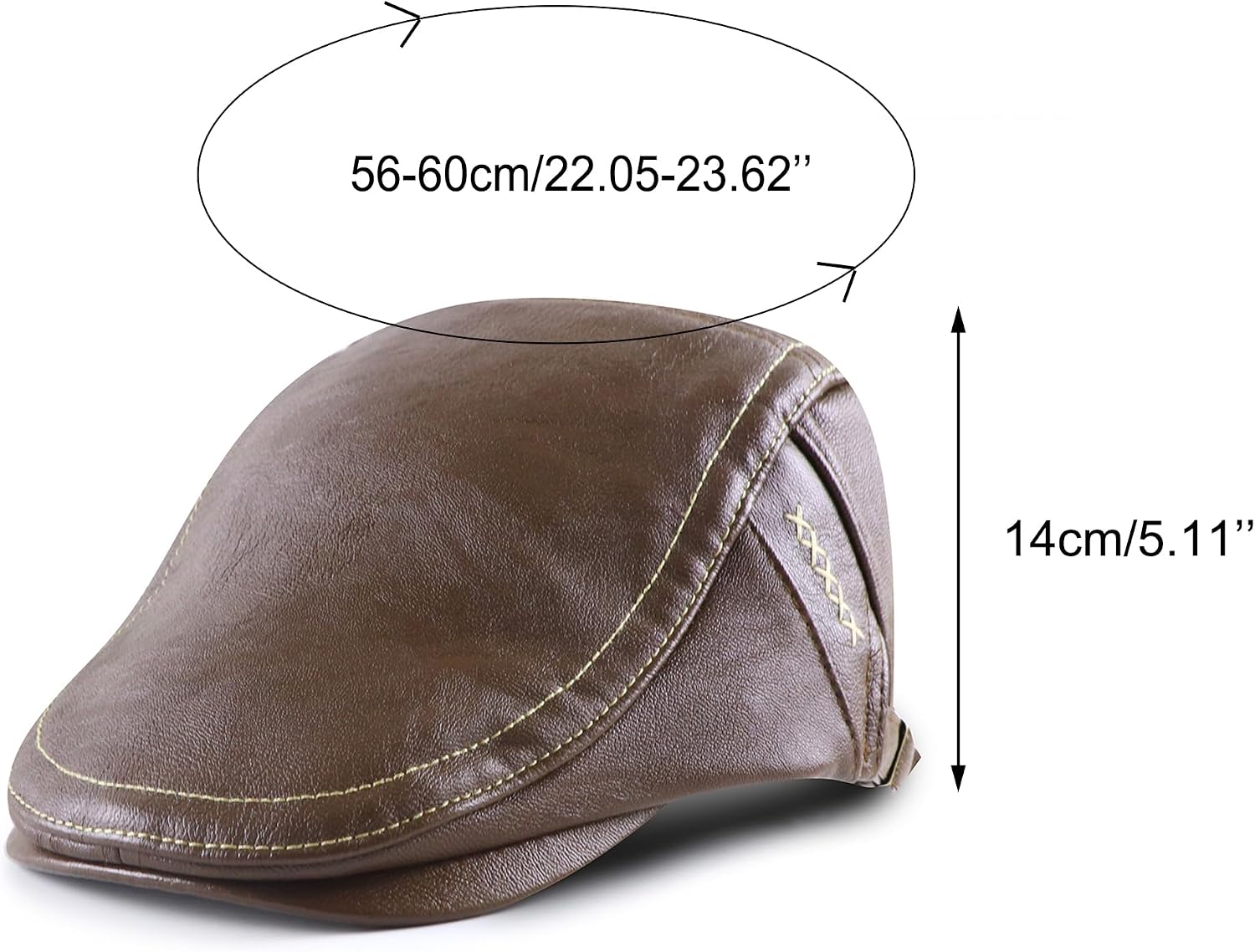 Newsboy Hats for Men PU Leather Irish Flat Cap Fitted Ivy Hat Retro 1920s Gatsby Hat Mens Beret Cap Hunting Hat
