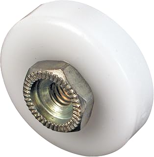 Prime-Line M 6152 Shower Door Roller, 3/4 In. Diameter, Flat Edge Nylon Tire, Steel Ball Bearings, Threaded Hex Head Hub (4 Pack)