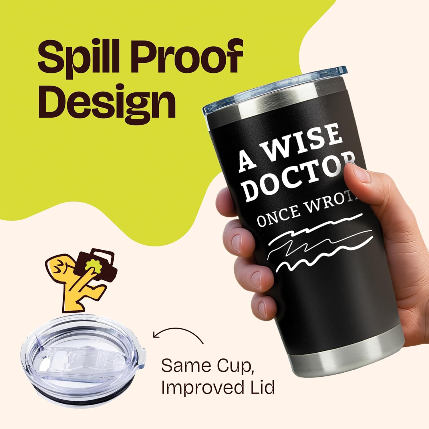 Doctor Gifts - A Wise Doctor Once Wrote Tumbler 20oz Gifts for Doctors Appreciation Gift, Physician Medical Student Dr Travel Mug, Dentist Physician Med Students Presents, Ideas for Nurses Week Gift - Image 6