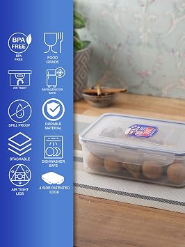 LocknLock Classic Rectangle 1L Airtight Food Storage Container with Lid