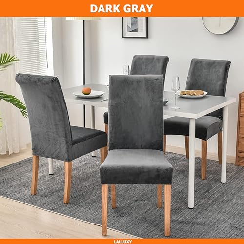 Miniatura 9 de Lalluxy - Fundas elásticas para sillas de comedor, con protección contra mascotas, fiestas, de ajuste universal, hechas de suave poliéster