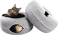 Vista 16 de Cattasaurus Peekaboo - Cueva para gatos, extra espaciosa para múltiples y grandes gatos de más de 12 libras, camas desmontables para gatos