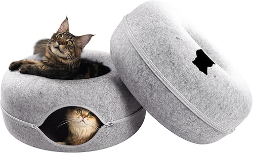 Miniatura 16 de Cattasaurus Peekaboo - Cueva para gatos, extra espaciosa para múltiples y grandes gatos de más de 12 libras, camas desmontables para gatos de