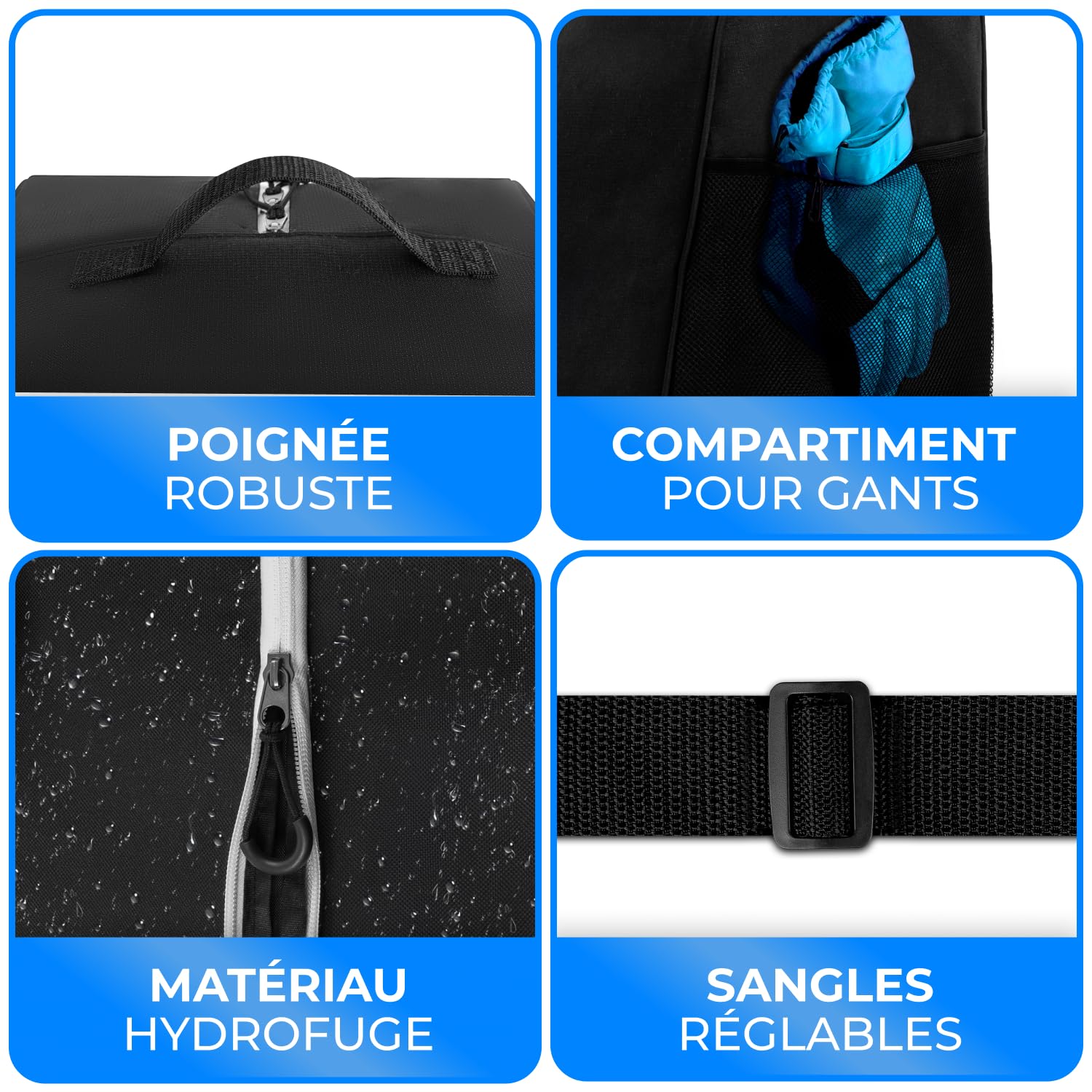 STYNGARD Set Housse à Skis [à 180 cm] et Sac à Chaussures de Ski [38 L] Housse Ski et Chaussures Modèle Courchevel