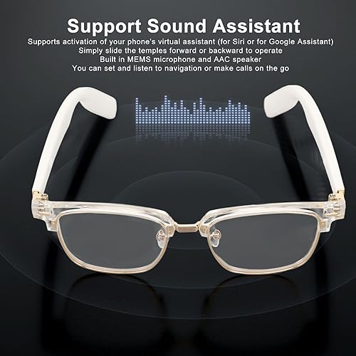 Miniatura 4 de Lentes inteligentes, Bluetooth5.3 gafas con auriculares de oreja abierta, gafas de luz azul claro, IP67 impermeable, soporte AI Assistant Body