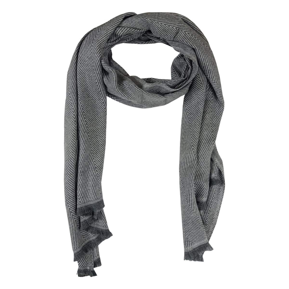 Écharpe pashmina gris L sensation laine douce tendance femme et fille - 6