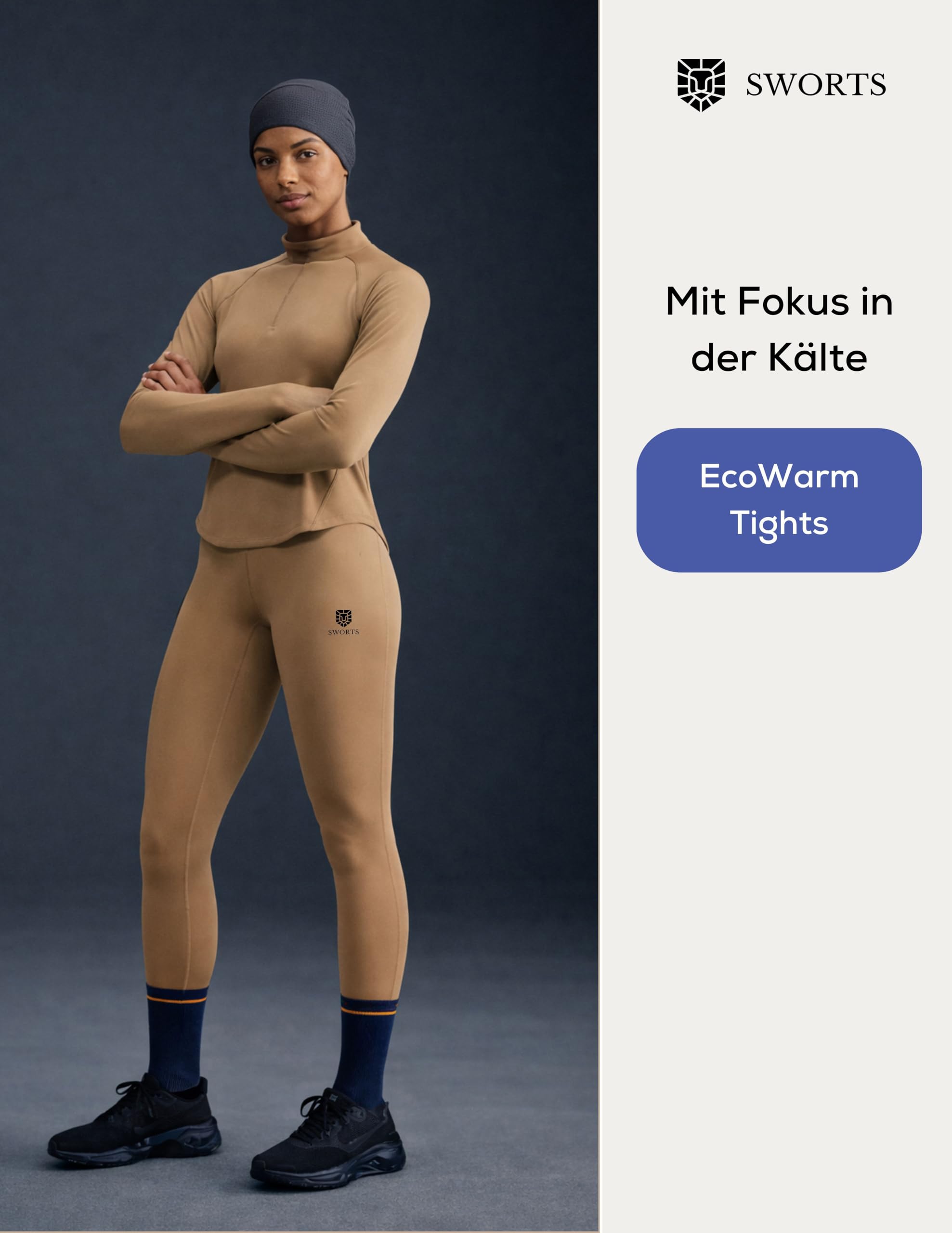 Fuel Laufhose Damen I 7/8 Runnning Tights mit Leichter Wärme & Hohem Bund (Women Compression Pants)
