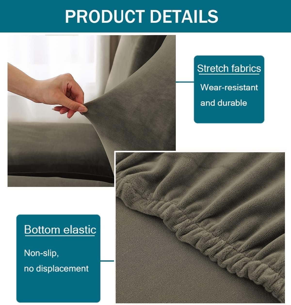 ストレッチダイニングチェアカバー、ヘビープラッシュパーソンズチェアスリップカバー、ユニバーサルベルベットシートカバーキッチンテーブル